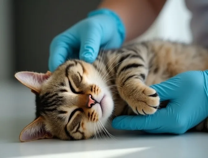 Specialist carefully handling a deceased cat with dignity in Beveridge